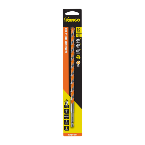Kango 10 x 260mm Masonry Drill Bit, 1/4" Hex for Concrete & Brick