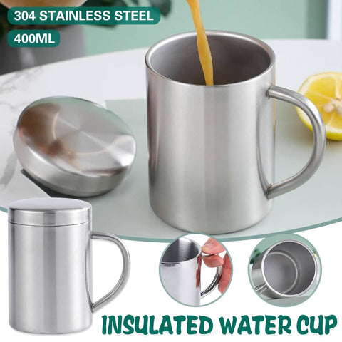 400ml Insulated Stainless Steel Mug, Silver