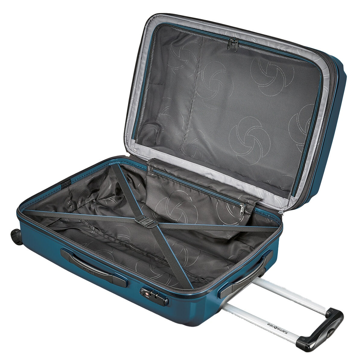 Samsonite Spinner Luggage Blue/Teal, 100% Polycarbonate, TSA Locks, 1.5" Expansion - SuperSaverAU - view 2