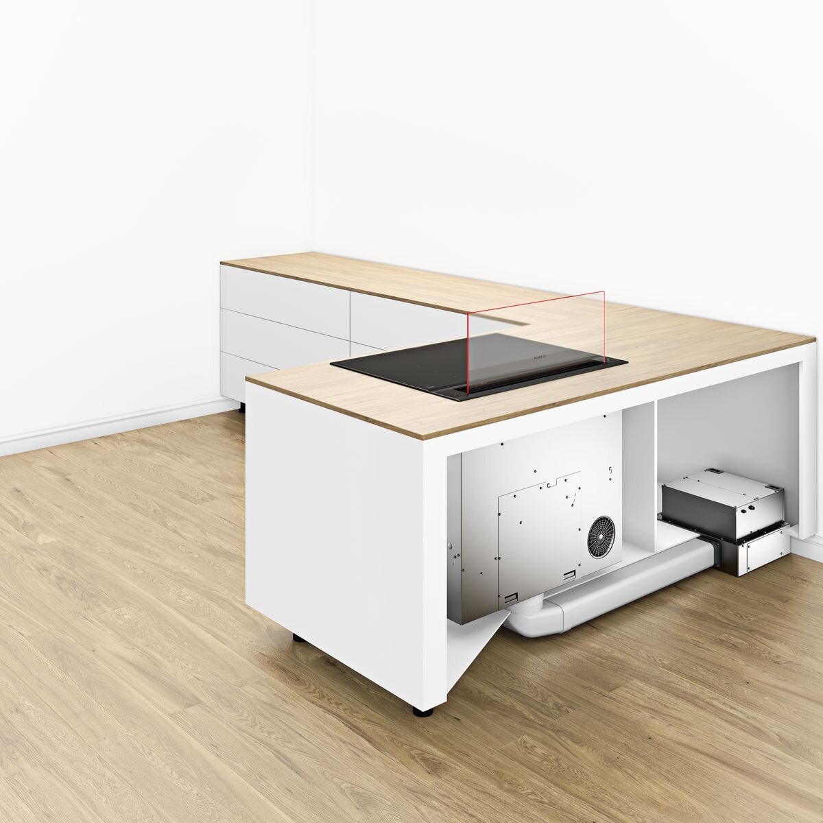Bosch Series 8 80cm Downdraft Rangehood - Black, 775m³/h, Cook2Hood Control - DDW88MM66
