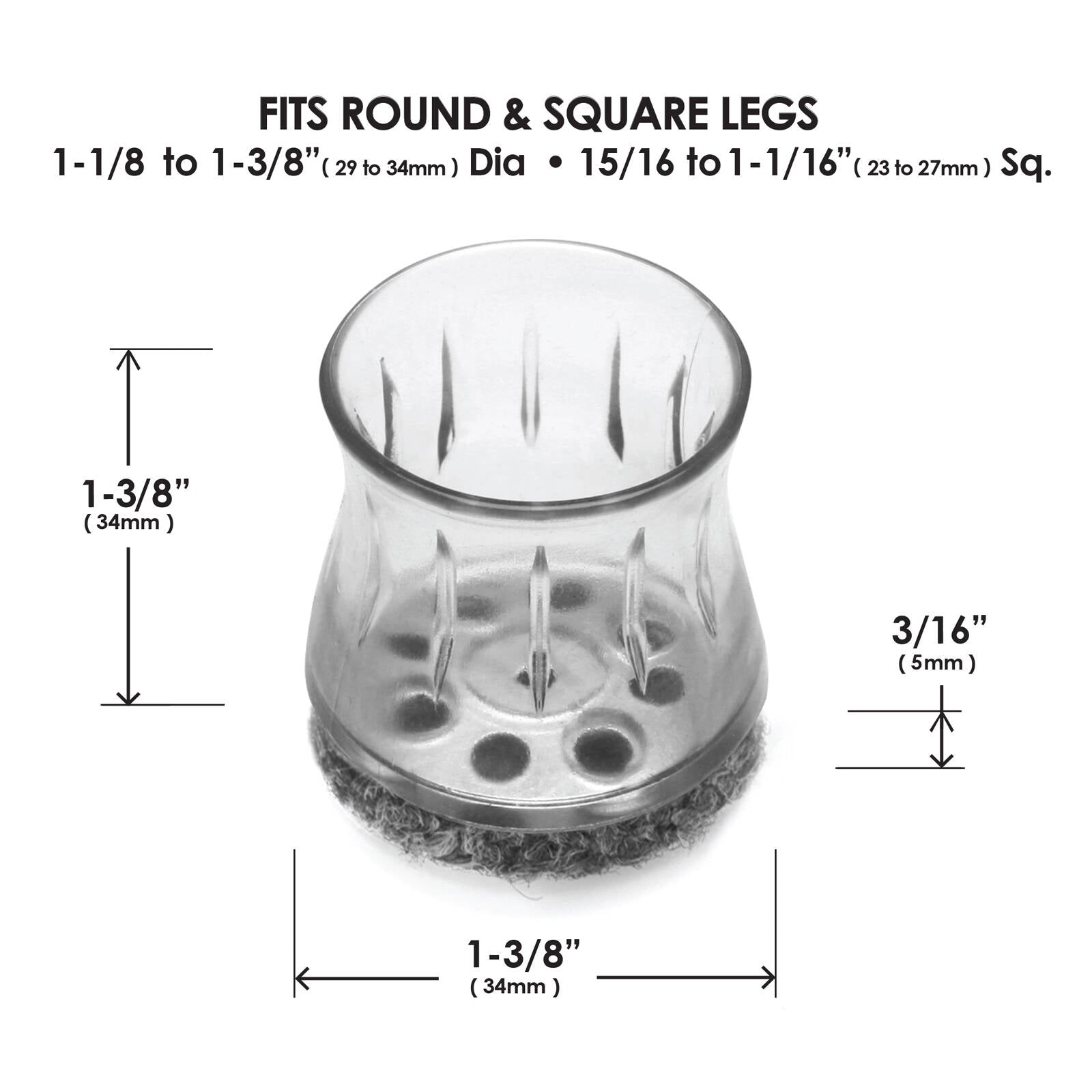 Slipstick 29-34mm Diameter Clear Sleeve Outdoor Floor Cap CB95005