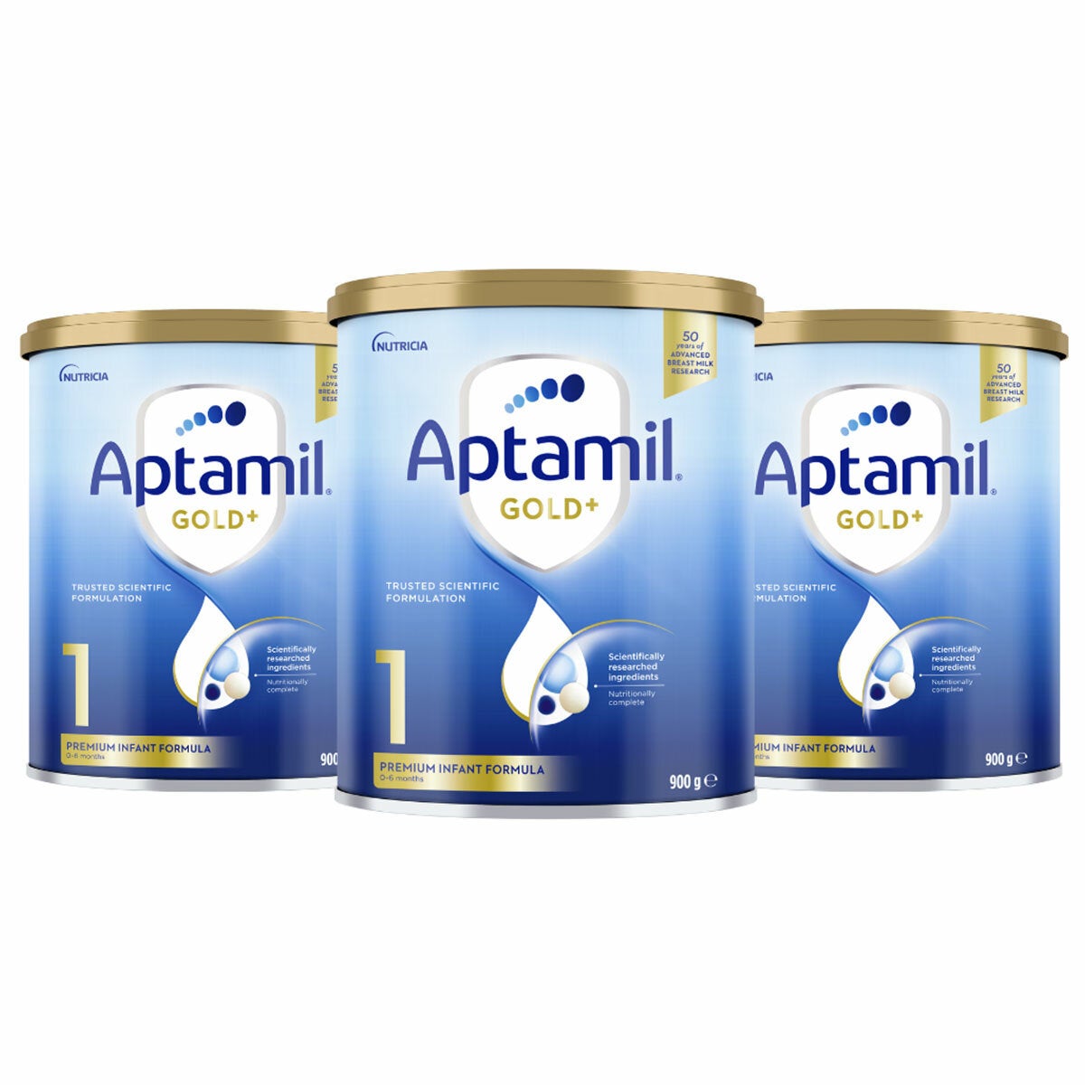 Aptamil Gold Plus Baby Formula 0 to 6 Months Stage 1 3 x 900g