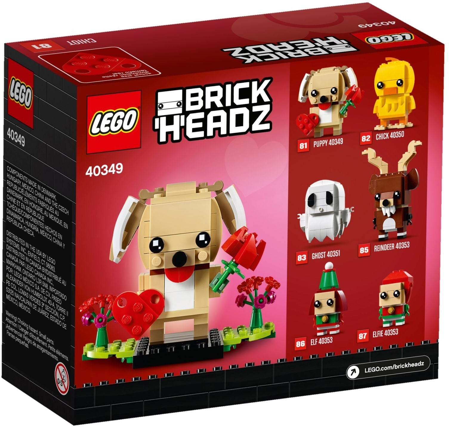 LEGO 40349 Valentine's Puppy BrickHeadz Set - SuperSaverAU - view 4