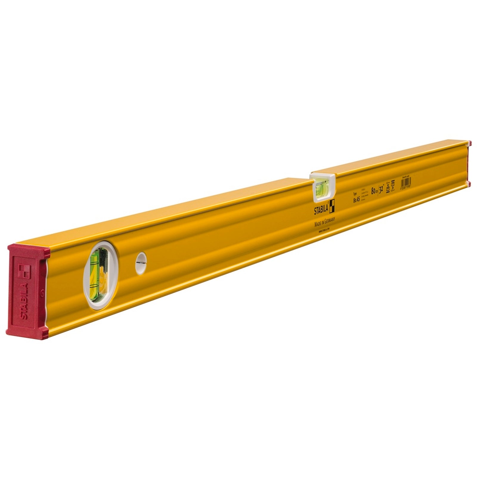 Stabila 800mm Type 80 AS Reinforced Aluminium Spirit Level 2 Vials