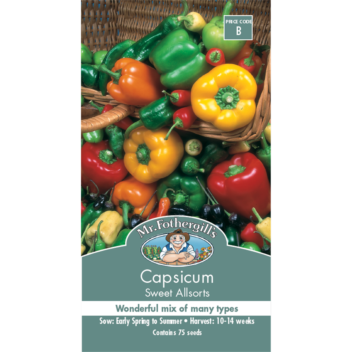Mr Fothergill Sweet Capsicum Vegetable Seeds - 75mm - Seed - Vitamin C - SuperSaverAU - view 1