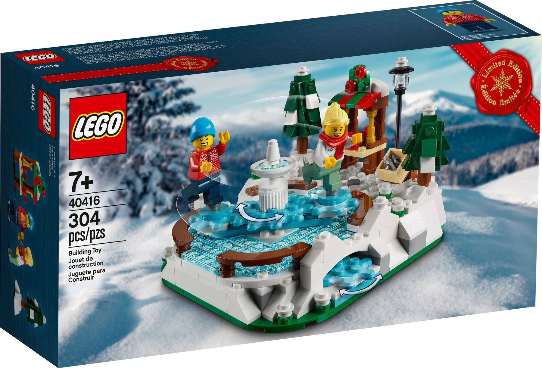 LEGO 40416 Ice Skating Rink Christmas Gift Set with Minifigures - SuperSaverAU - view 1