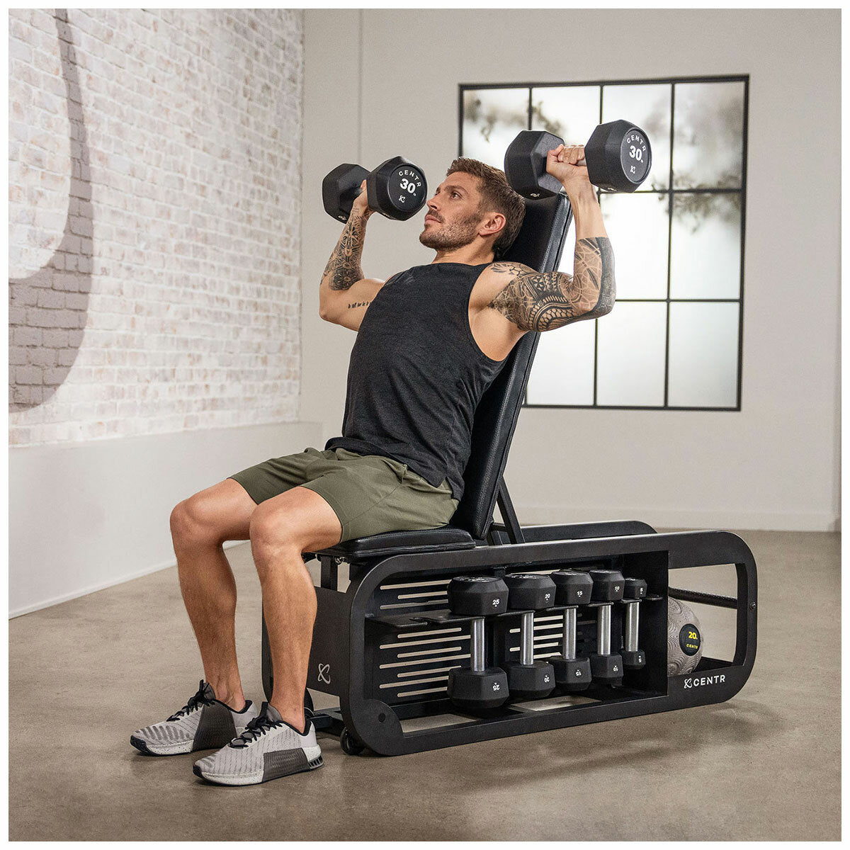 Centr Fusion Bench With Dumbbell Storage