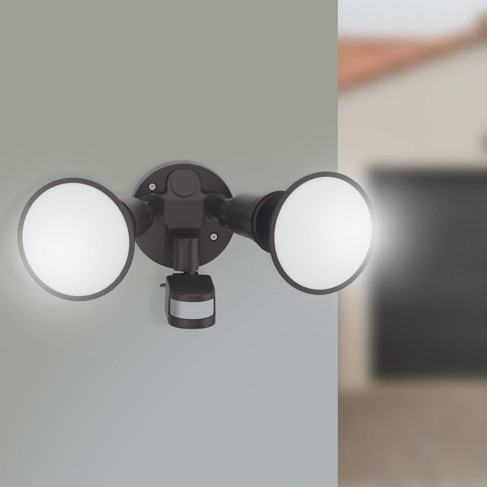 Arlec 30W Twin LED PAR38 Security Flood Light with PIR Motion Sensor, Timer, Dusk-to-Dawn MAL298P