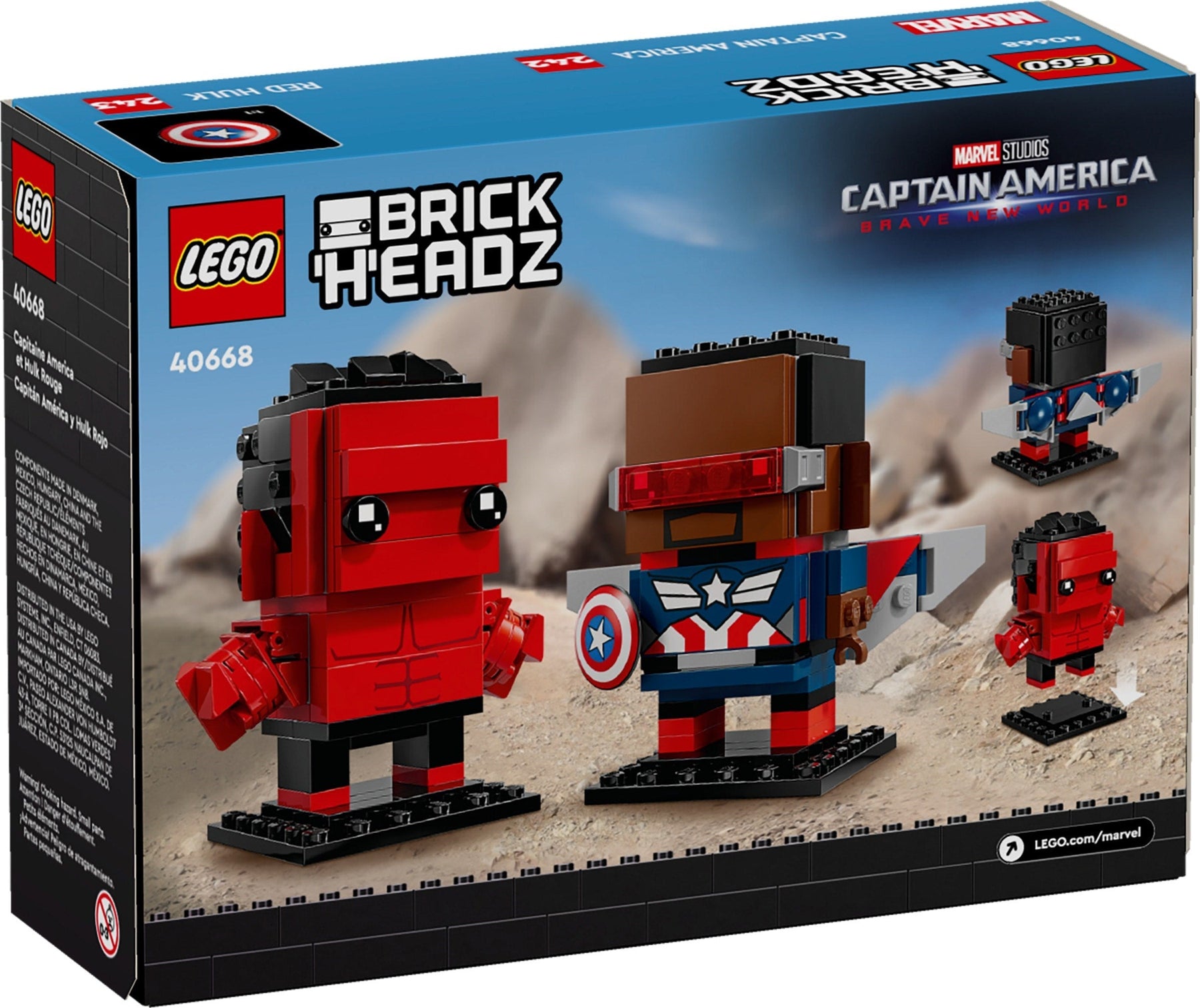 LEGO 40668 Captain America and Red Hulk Brickheadz Figures - SuperSaverAU - view 1