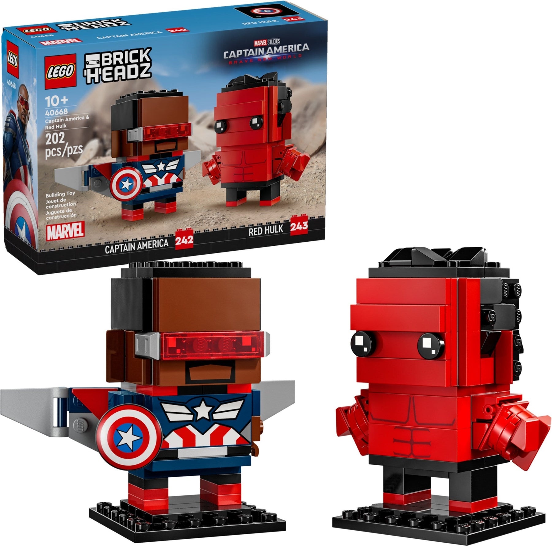 LEGO 40668 Captain America and Red Hulk Brickheadz Figures - SuperSaverAU - view 2
