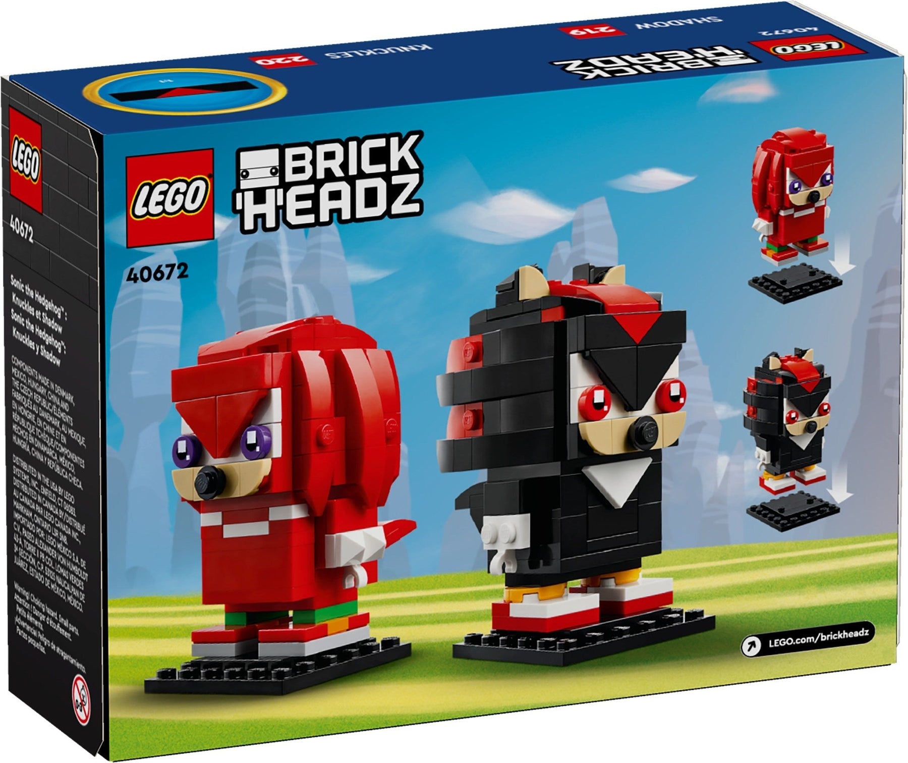 LEGO 40672 Sonic the Hedgehog Knuckles & Shadow BrickHeadz - SuperSaverAU - view 2