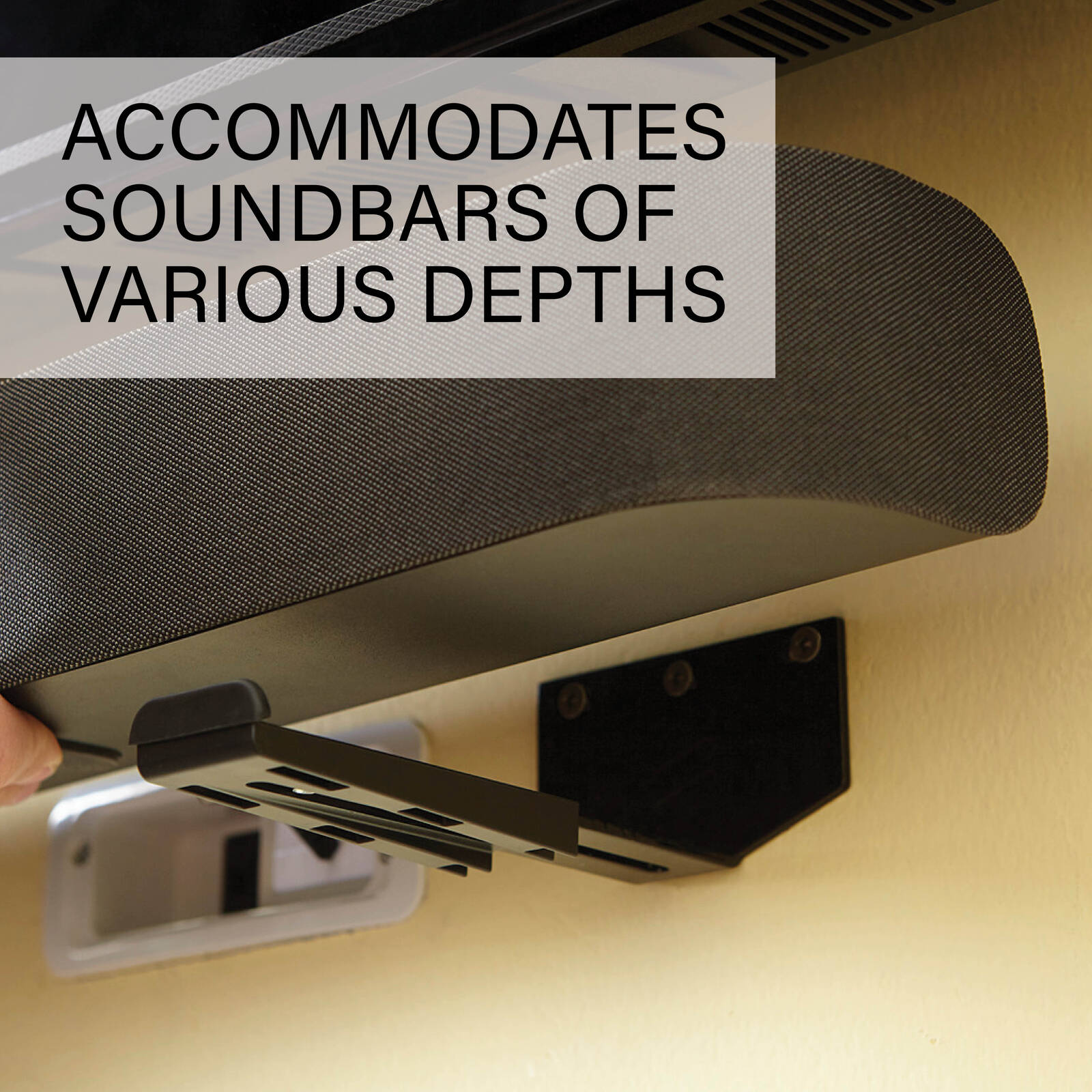 Sanus Soundbar Wall Mount, Holds Soundbars Up to 9.07kg, Horizontal, Hardware Included