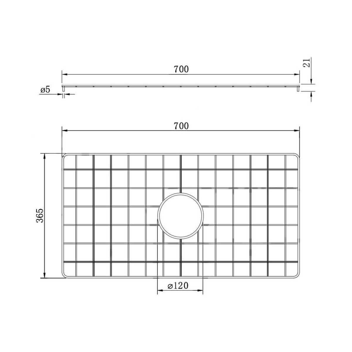Turner Hastings Cuisine 81 Sink Grid - Stainless Steel, Brushed Brass Finish - CU811SSG-BB