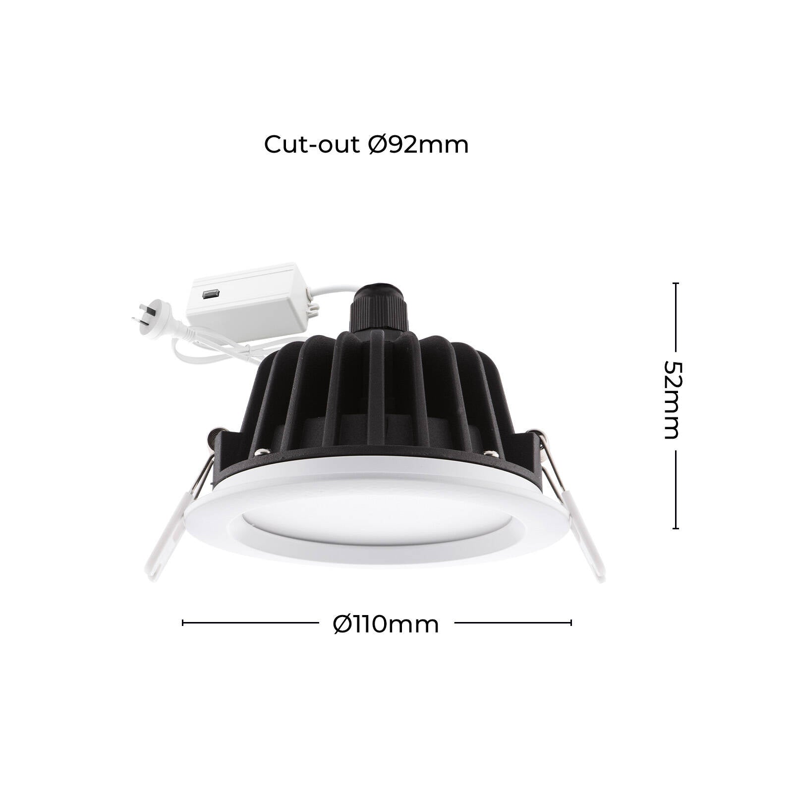 DETA 11W 92mm Tri-Colour Dimmable LED Downlight, IP65 Indoor/Outdoor DET270TRI