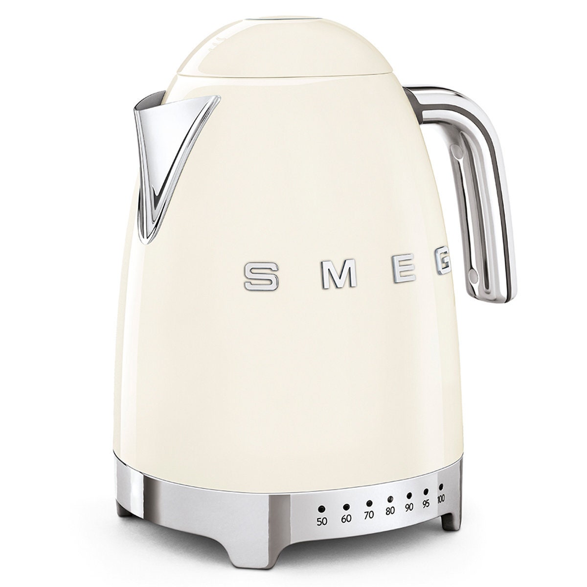 Smeg 50s Retro Style 1.7L Variable Temperature Kettle - Cream, 7 Settings, Keep Warm - KLF04CRAU