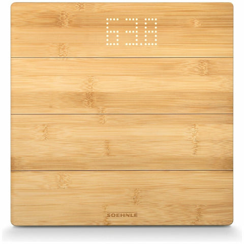 Soehnle Style Sense Bamboo Magic Digital Bathroom Scales - Bamboo - 180kg Capacity, LED Display - S63880