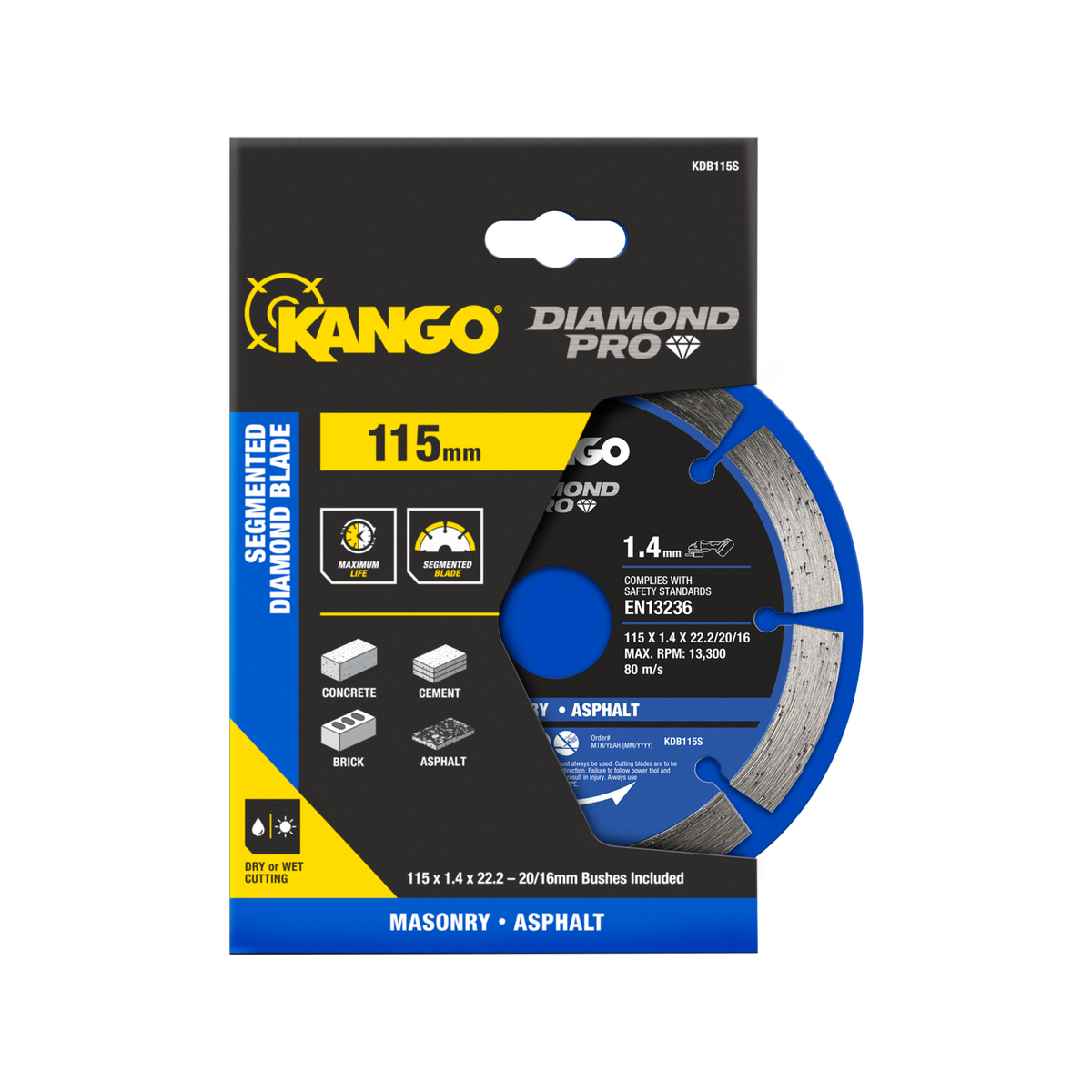 Kango 115mm Segmented Diamond Saw Blade KDB115S