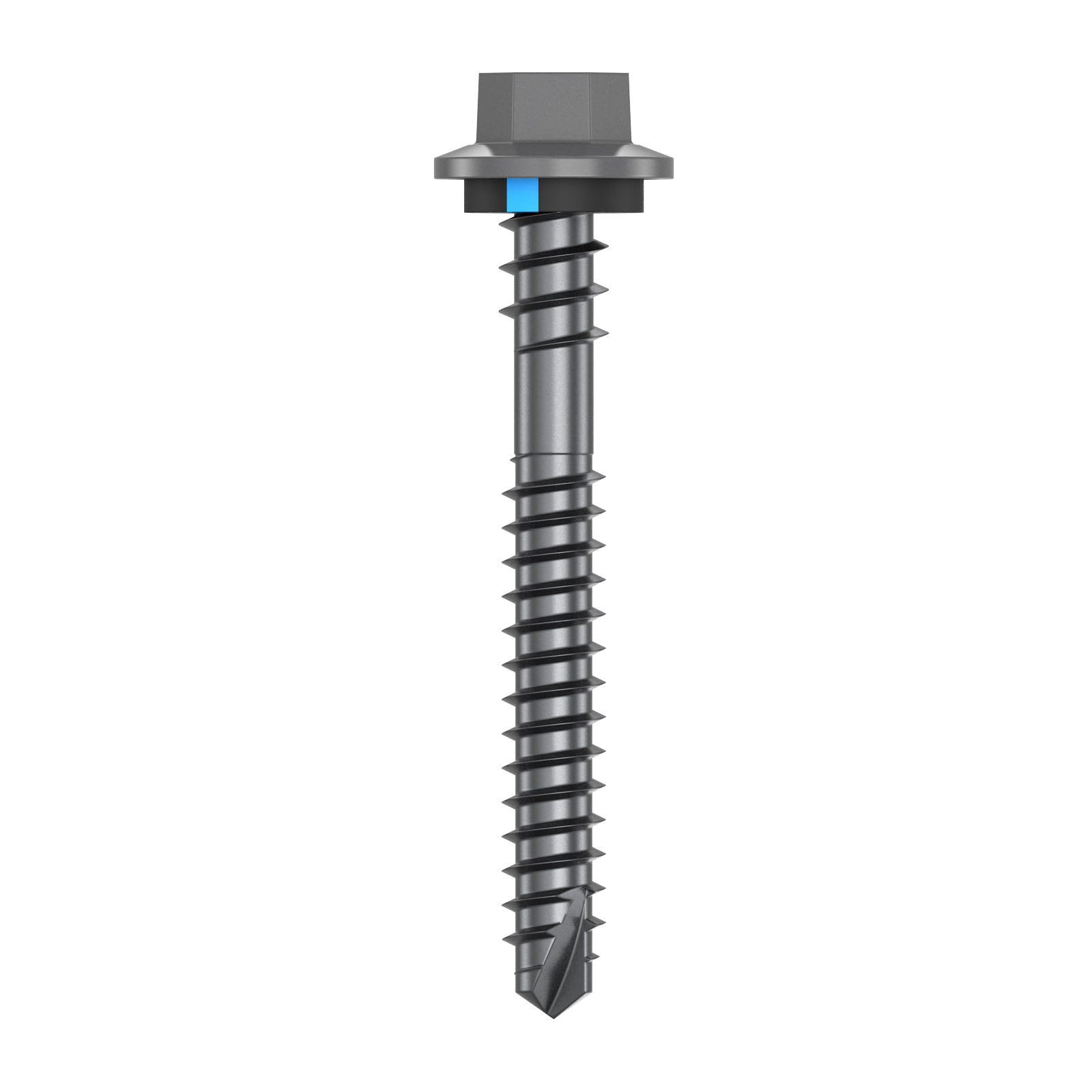 Bremick Vortex Plus 6.2 x 50mm Hex Roofing Screw, Carbon Steel B8 Basalt, Sealed Head Vortex Point - 100 Box