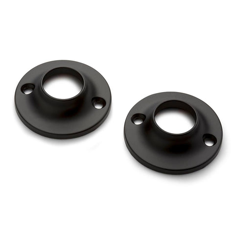 Sandleford 19mm Black Fitting Rod Round Flange 2 Pack - Matte Black - Steel - SuperSaverAU - view 1