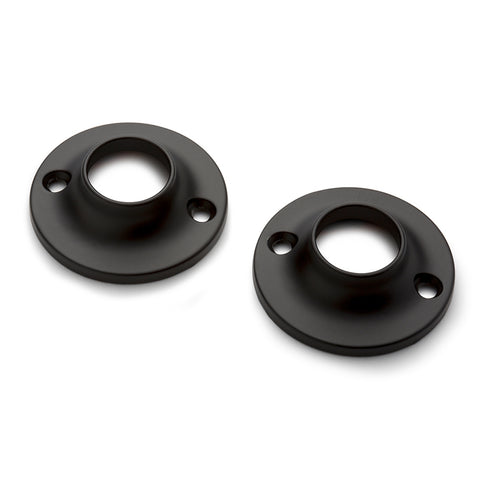 Sandleford 19mm Matte Black Steel Rod Round Flange 2 Pack