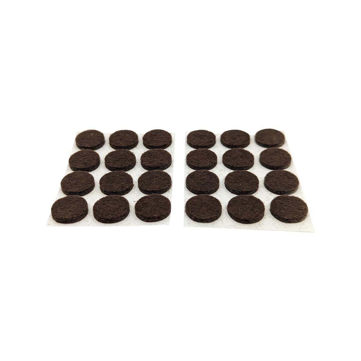 Surface Gard 13mm Brown Round Felt Floor Protectors 24 Pack