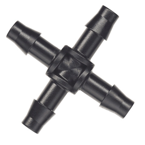 Pope 4mm Barbed Cross 10 Pack - Black Above-Ground Drip Irrigation Fitting