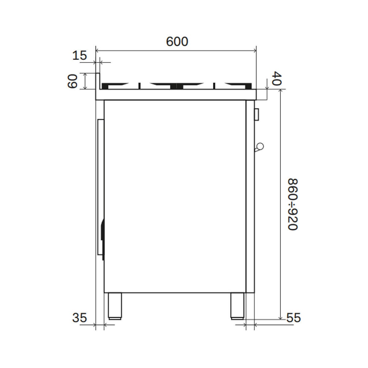 ILVE Professional Plus 90cm Dual Fuel Freestanding Oven 97L - 6 Gas Burners, Gloss Black - P096DWE3BK
