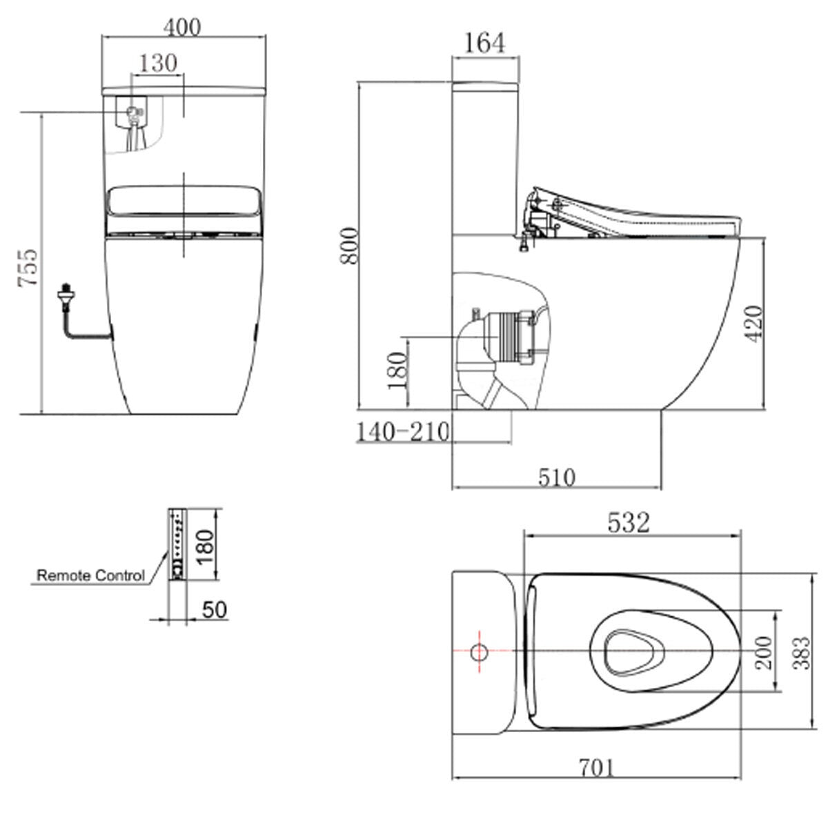 Toto Elong Back To Wall Smart Toilet Suite - Gloss White, S7 Washlet, Air-In Wonderwave, Auto Lid - ELONGBTWS7