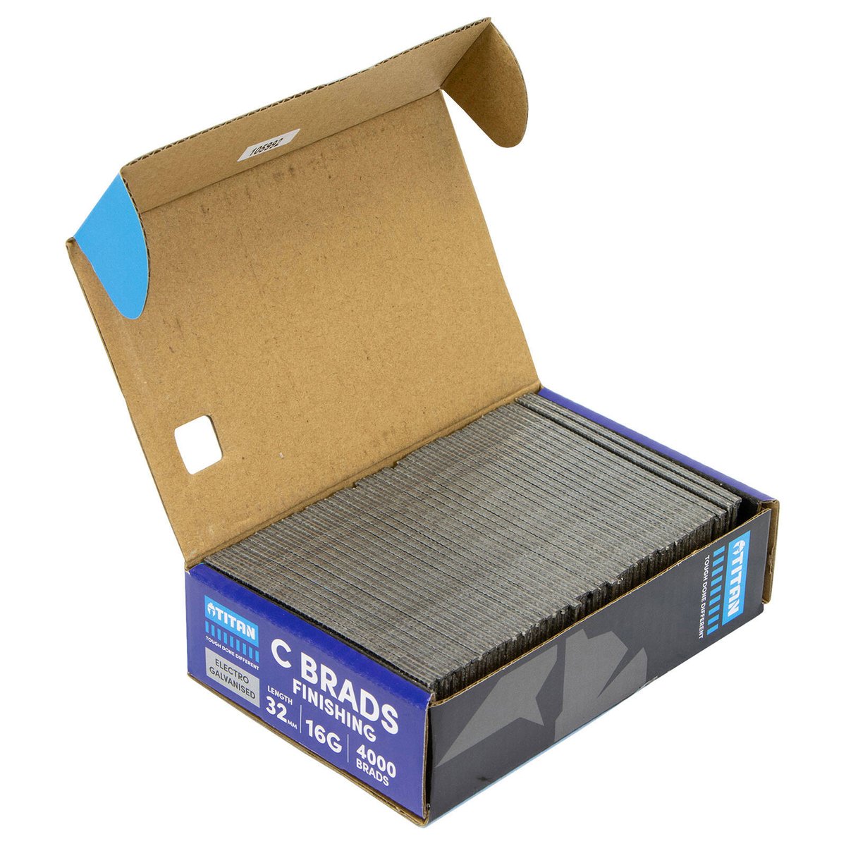 Titan 32 x 1.6mm 16 Gauge Electro Galvanised Straight Collated C Brads - 4000 Pack