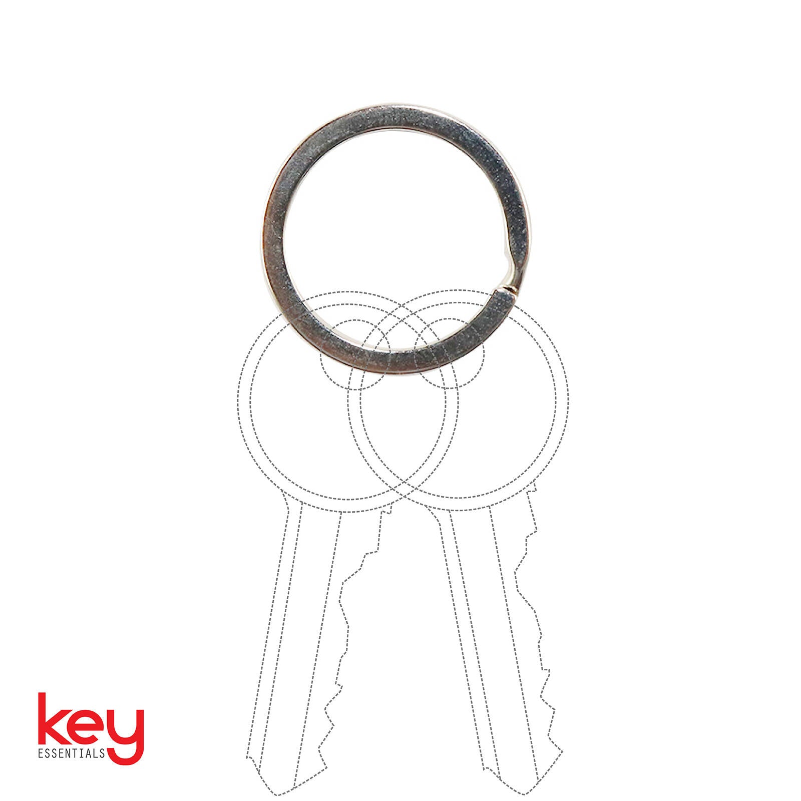 Key Essentials 25mm Nickel Plated Steel Split Rings 5 Pack