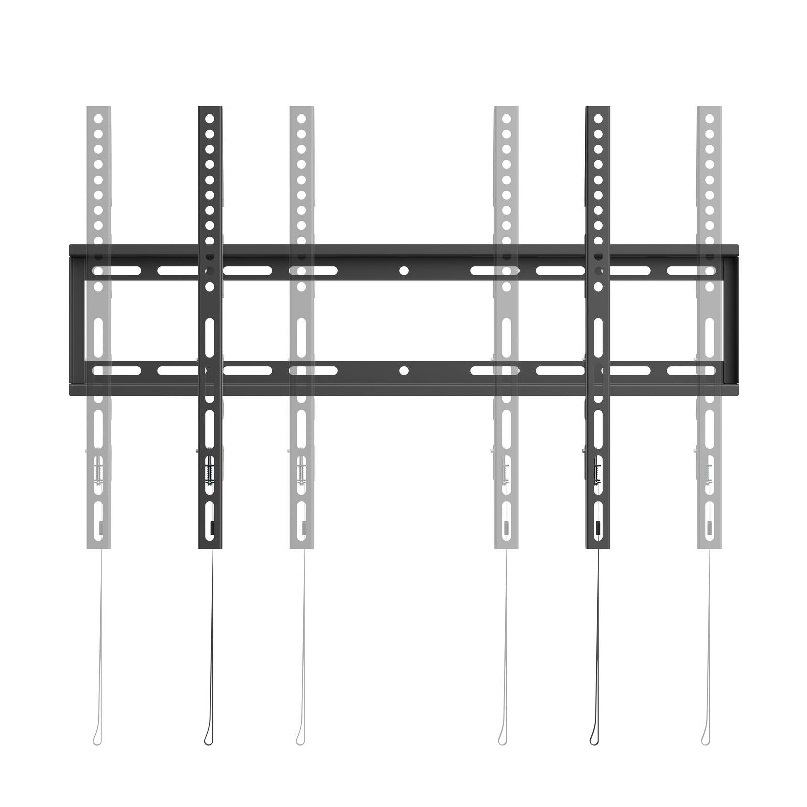 Practa Variable Height Fixed TV Wall Mount PRWMFL 37-85 inch Black Steel, Lateral Shift, Hardware Included