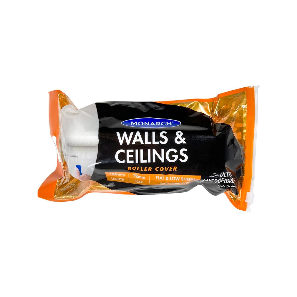 Monarch 180mm Walls & Ceilings Ultra Microfibre Roller Cover 12mm Nap