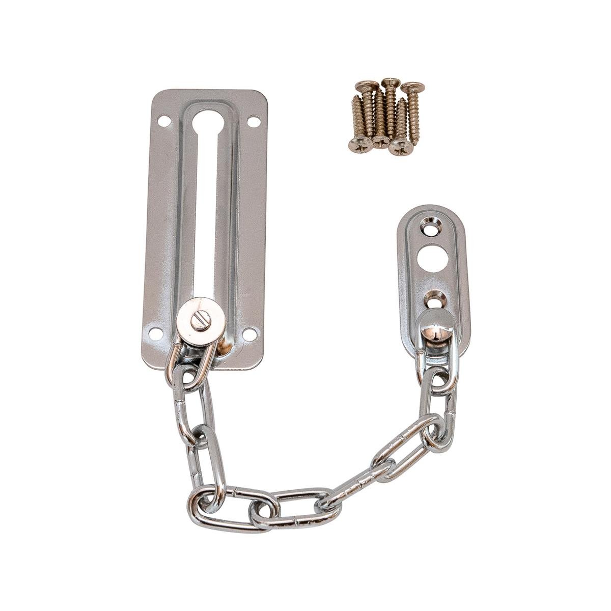 Syneco Nickel Plated Door Chain Guard - 195mm x 24mm x 95mm - Security - SuperSaverAU - view 1
