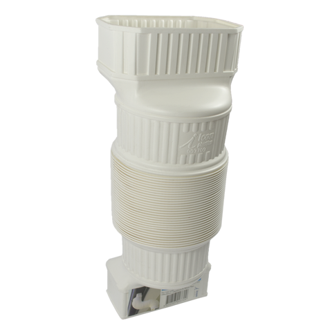 Icon Plastics 100mm Plumber's Elbo Flexible Downpipe Connector, White Polypropylene