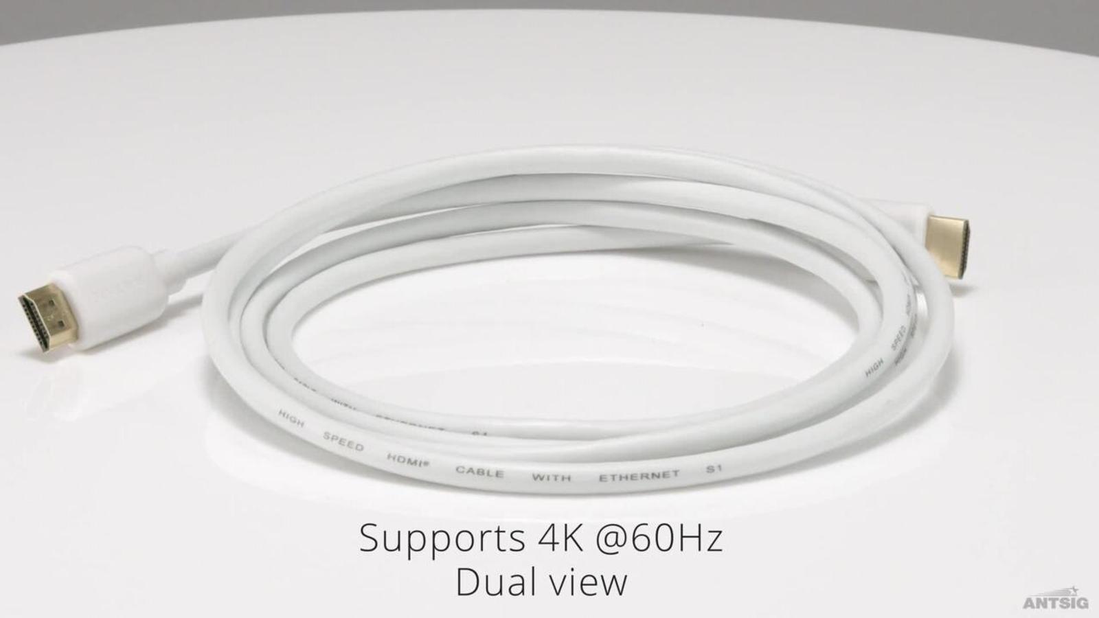 Antsig 2m White HDMI Cable Gold Plated