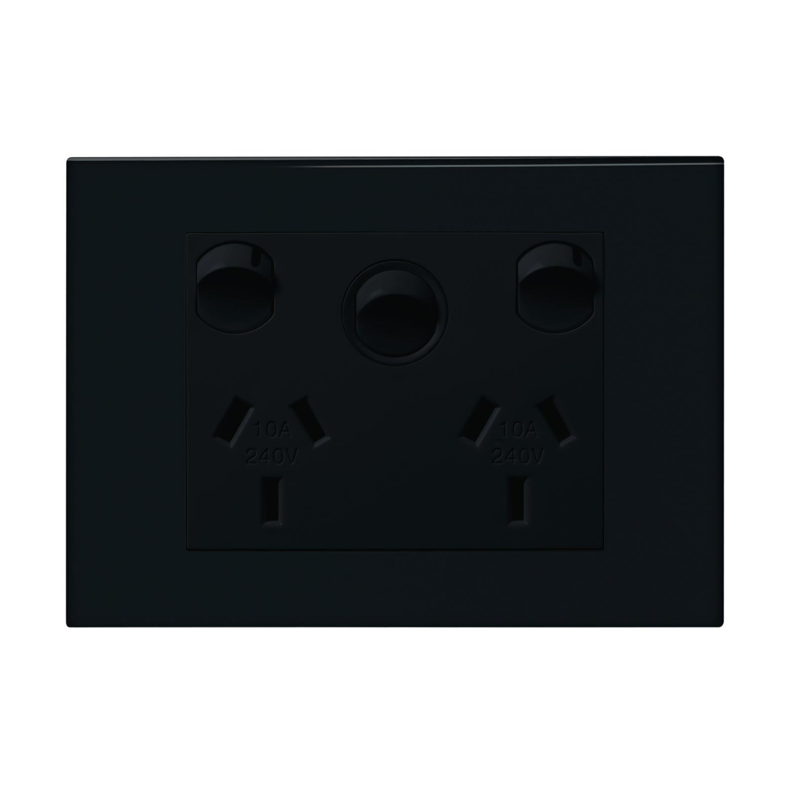 HPM VIVO Double Powerpoint with Extra Switch, Grey 10A 240V Surface Mount