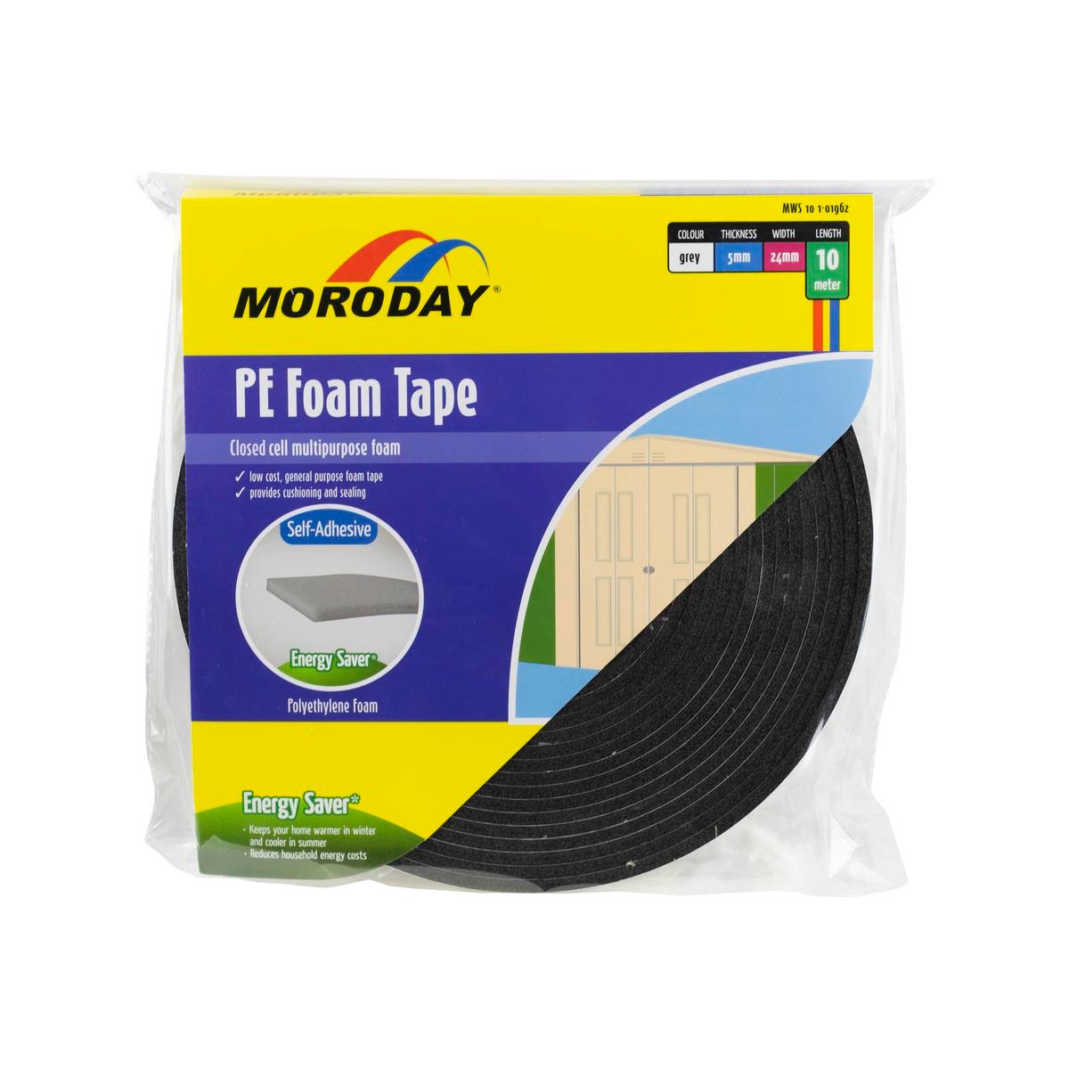 Moroday Foam Tape - 24mm x 5mm x 10m - PE - Self Adhesive - SuperSaverAU - view 1
