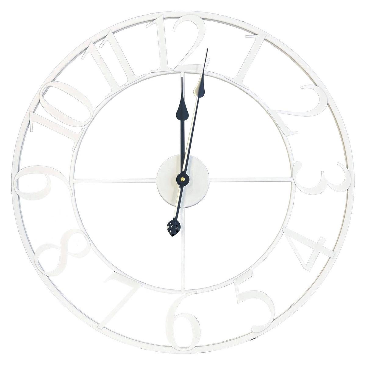 Tempus 60cm Classic White Metal Wall Clock For Indoor And Outdoor Use