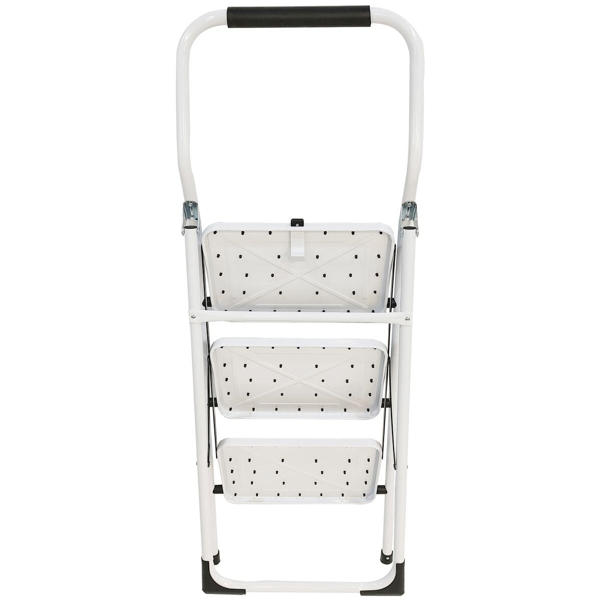 L.T. Williams 3 Step Ladder - White Powder Coated Steel - 150kg Load Capacity - 9756