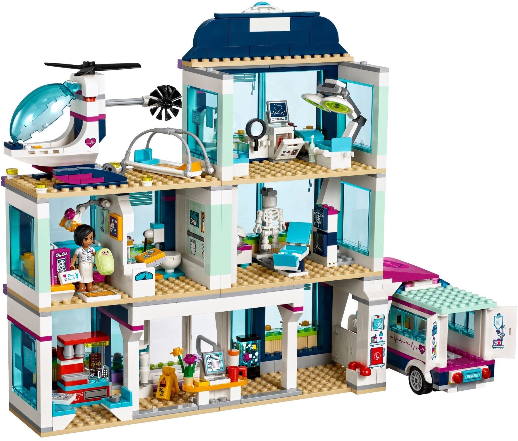 LEGO 41318 Heartlake Hospital: Doctor Playset with Ambulance & Helicopter - SuperSaverAU - view 4