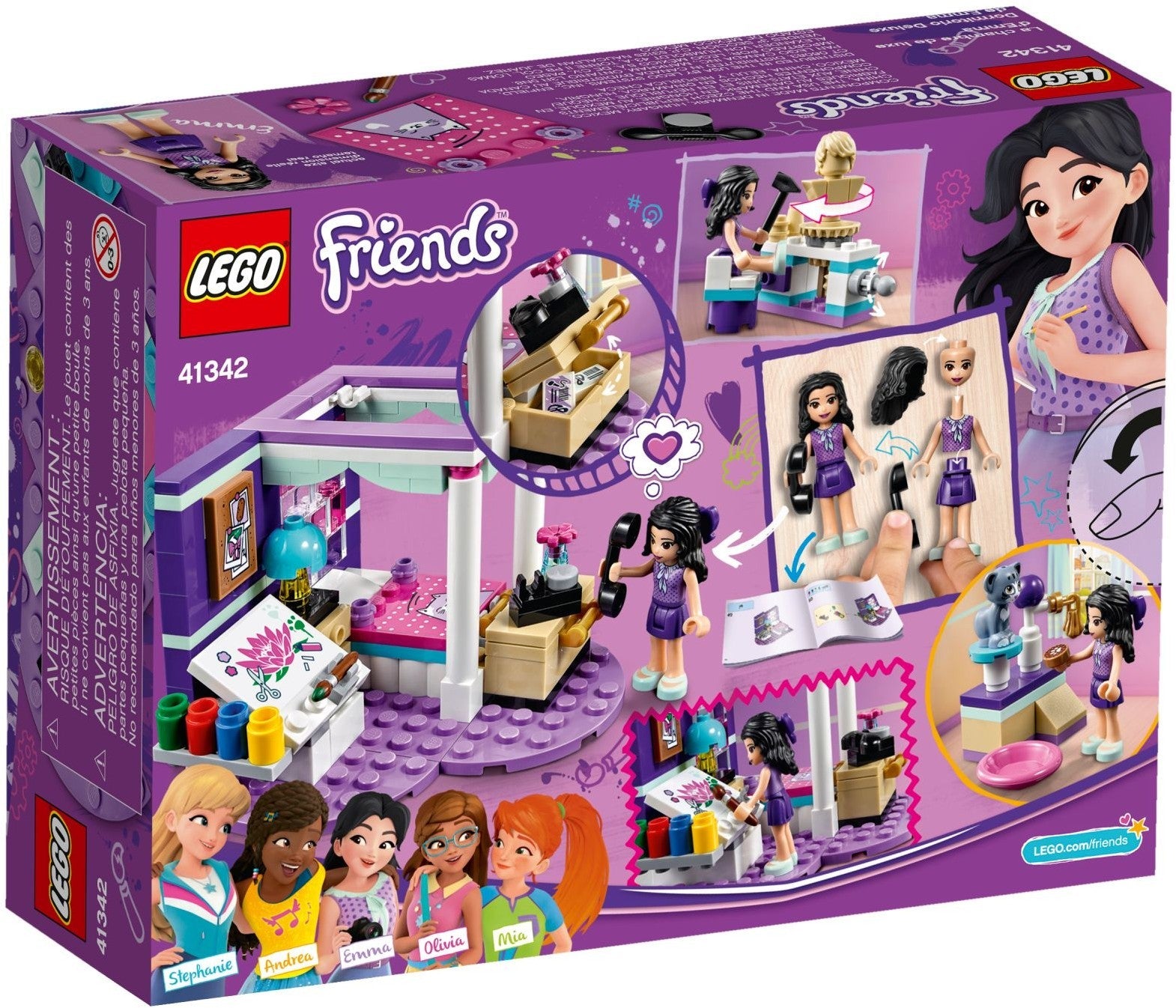 LEGO 41342 Emma's Deluxe Bedroom - Art Studio Playset - SuperSaverAU - view 4