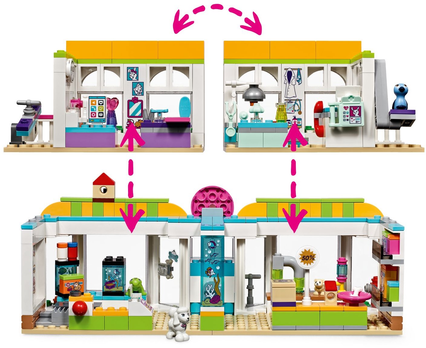 LEGO 41345 Heartlake City Pet Center: Vet, Shop & Grooming - SuperSaverAU - view 2