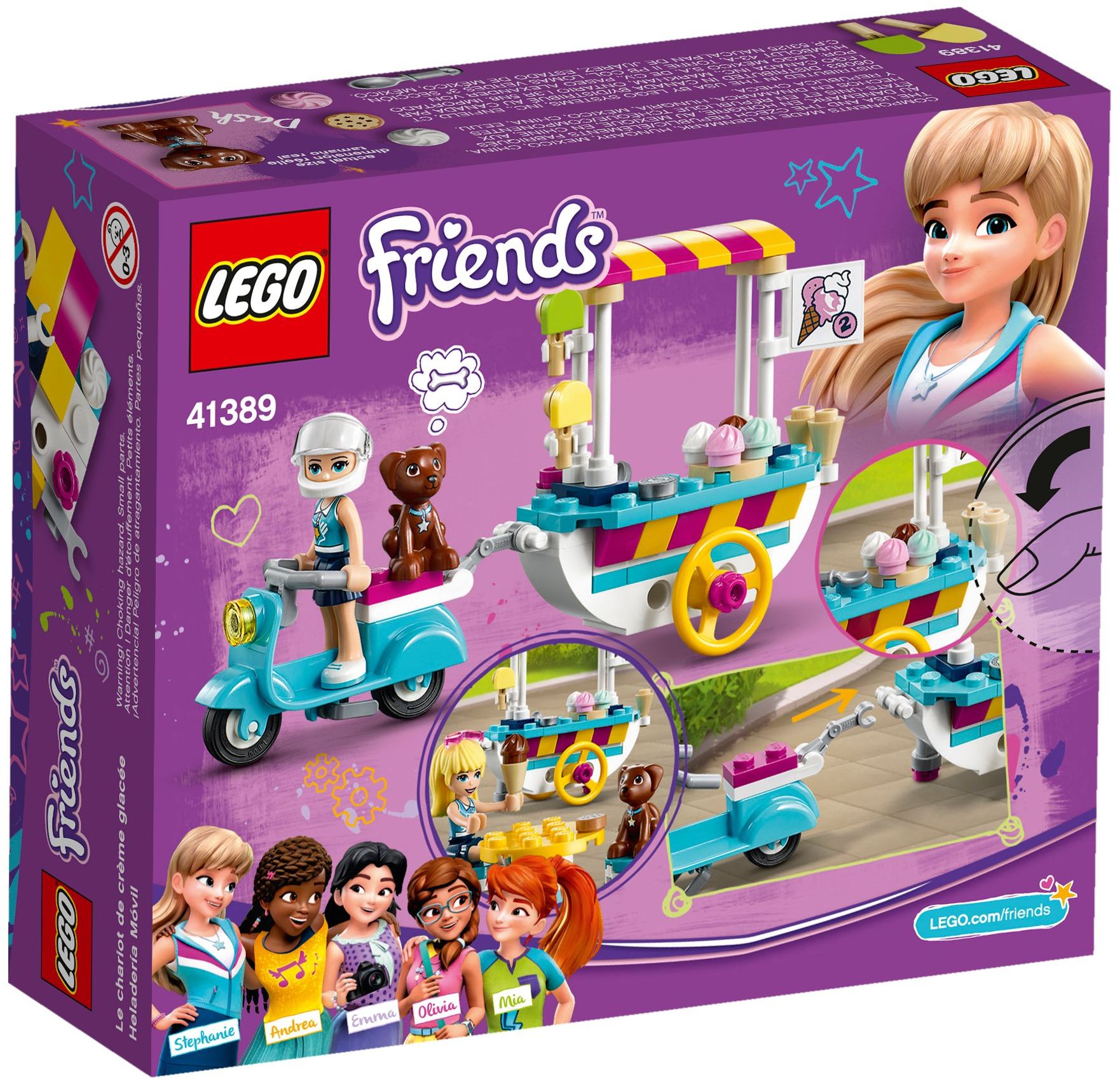 LEGO 41389 Ice Cream Cart Toy with Scooter & Stephanie Mini-doll - SuperSaverAU - view 4