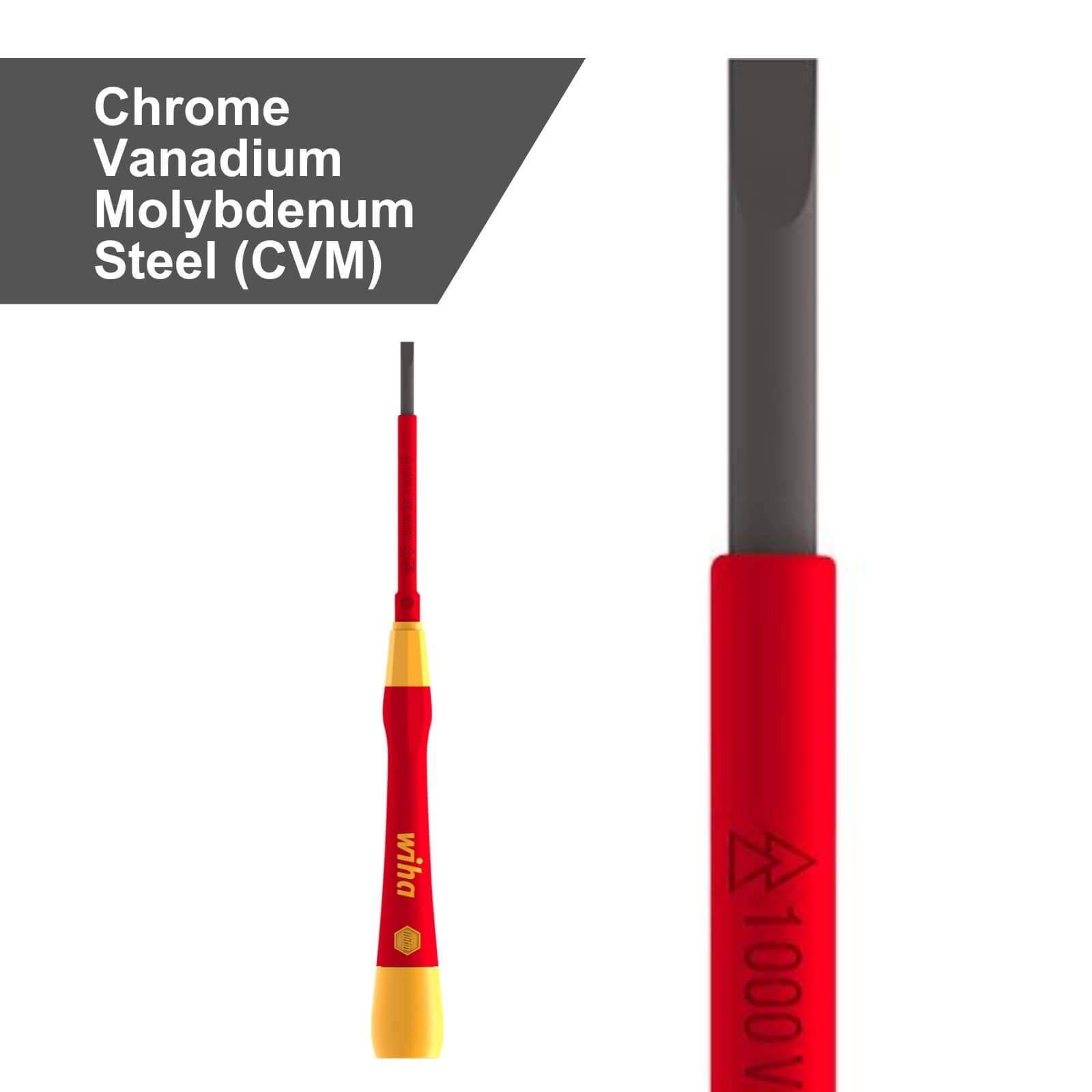 Wiha 2.5 x 65mm VDE Insulated 1000V Slotted Screwdriver Rotating Cap