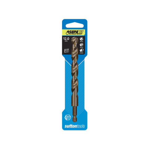 Sutton Tools 12mm Supabit Impact Drill Bit HSS Co for Metal, Timber & Plastic