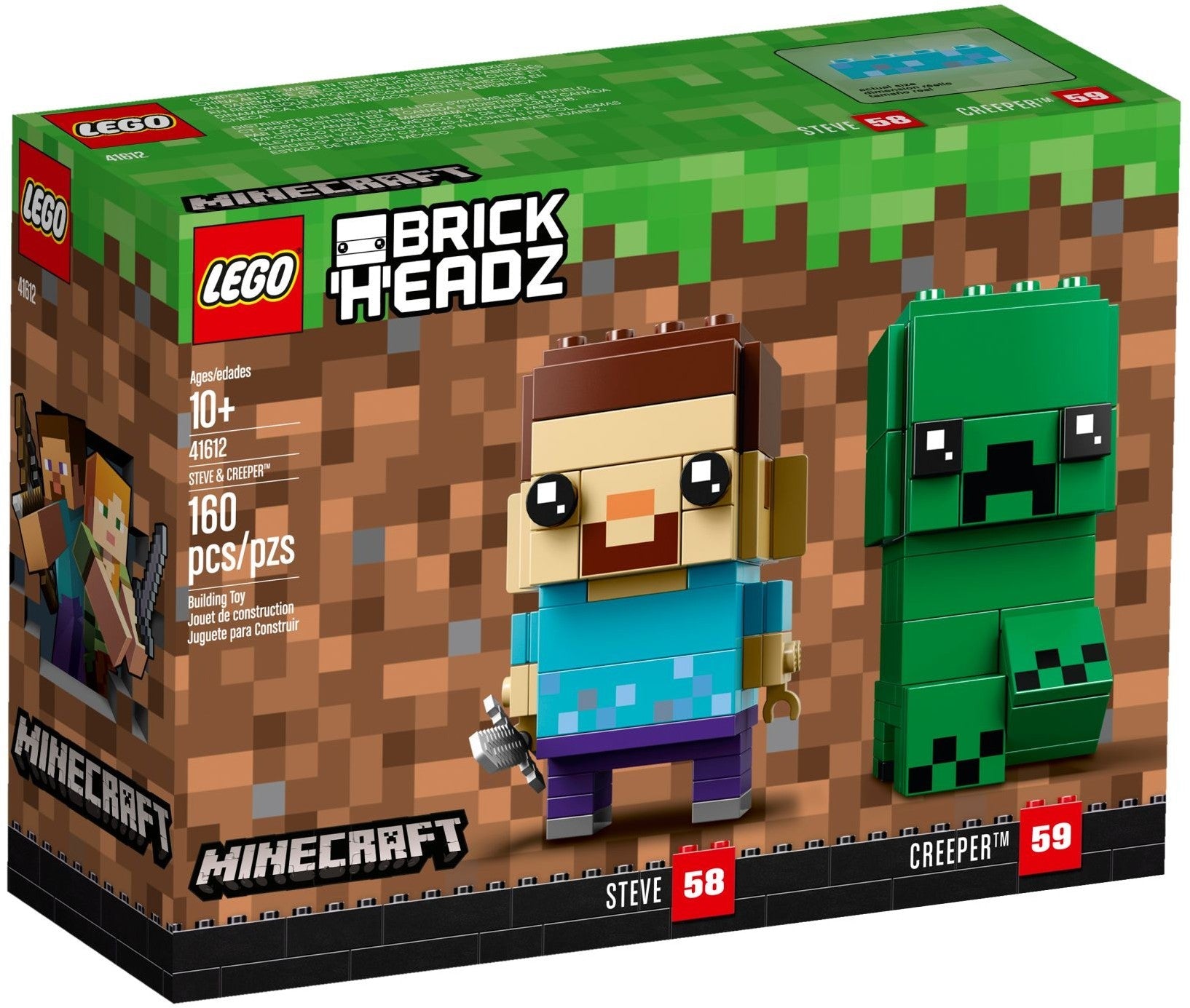 LEGO 41612 Minecraft Steve & Creeper BrickHeadz Set - SuperSaverAU - view 1