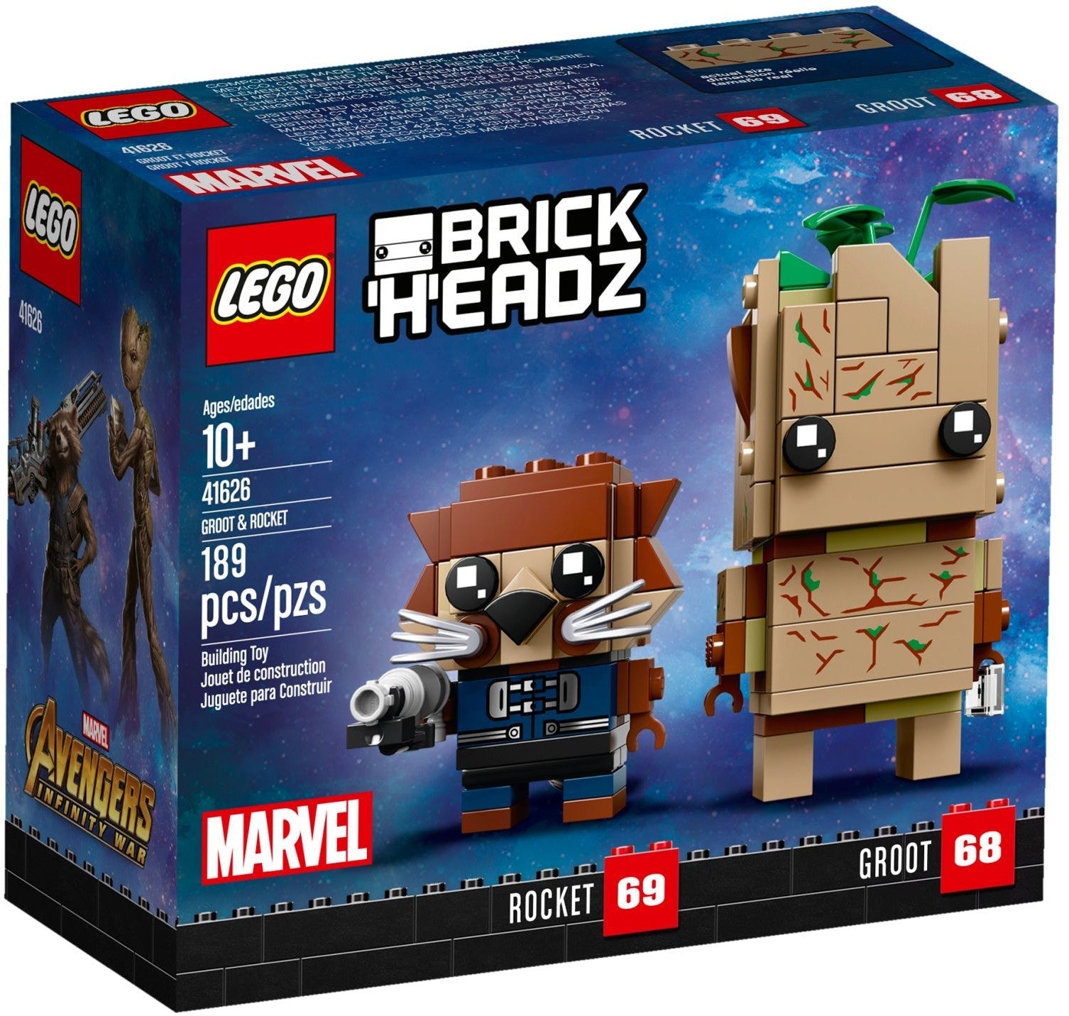 LEGO 41626 Groot & Rocket BrickHeadz Set - Avengers - SuperSaverAU - view 1