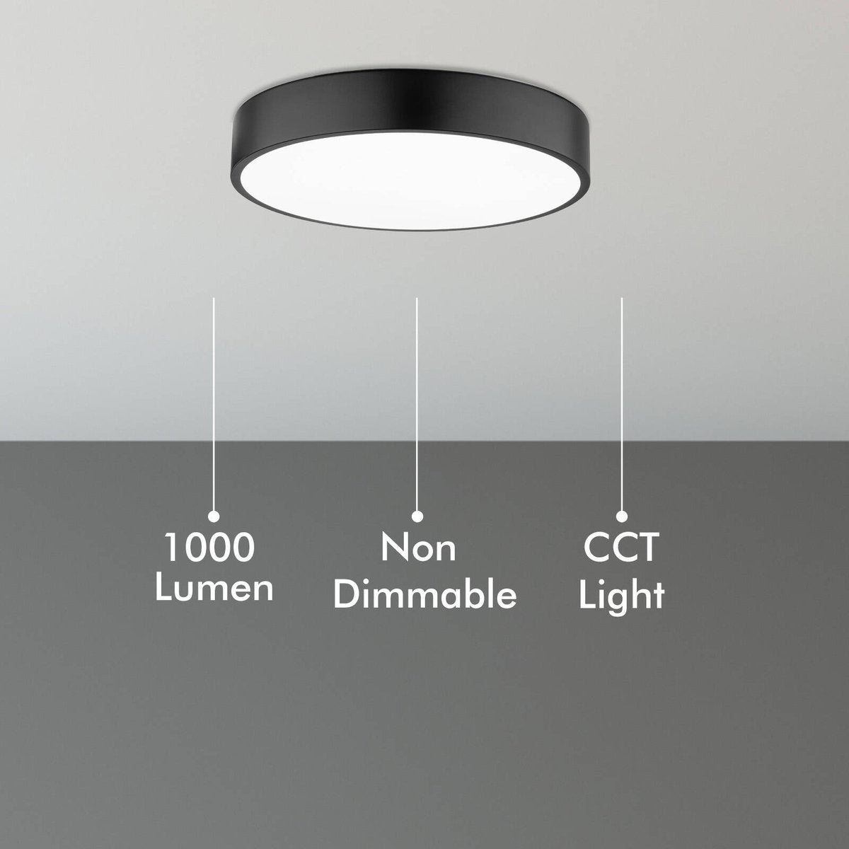 Verve Design Dina 18W 30cm CCT LED Ceiling Light Black Hardwired ACL613BK
