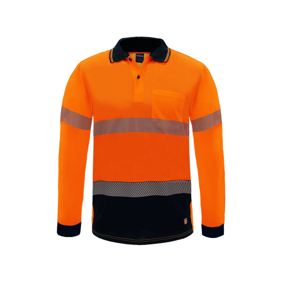 Citeco Orange Hi Vis Long Sleeve Polo - Men's Reflective Polyester, X-Large