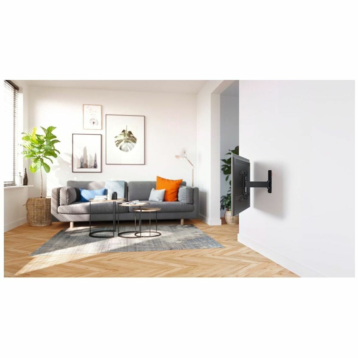 Vogel's Full-Motion TV Wall Mount for 32 to 65 Inch TVs - 120° Turn, OneFinger Movement, Black - TVM3425B